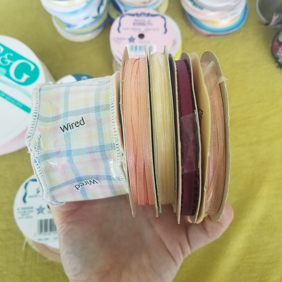 Vintage Ribbon Lot Mix Assorted Seasonal Mostly New & Vtg Lot Of 48 - Picture 5 of 15